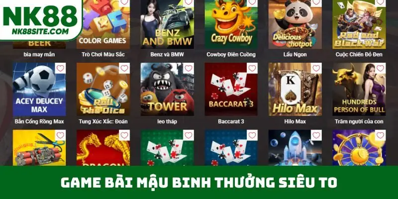 Game bài mậu binh thưởng siêu to